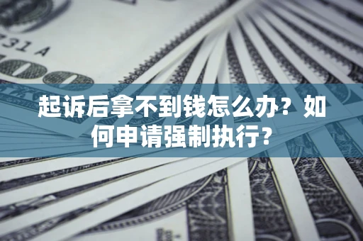 北京起诉后拿不到钱怎么办？如何申请强制执行？